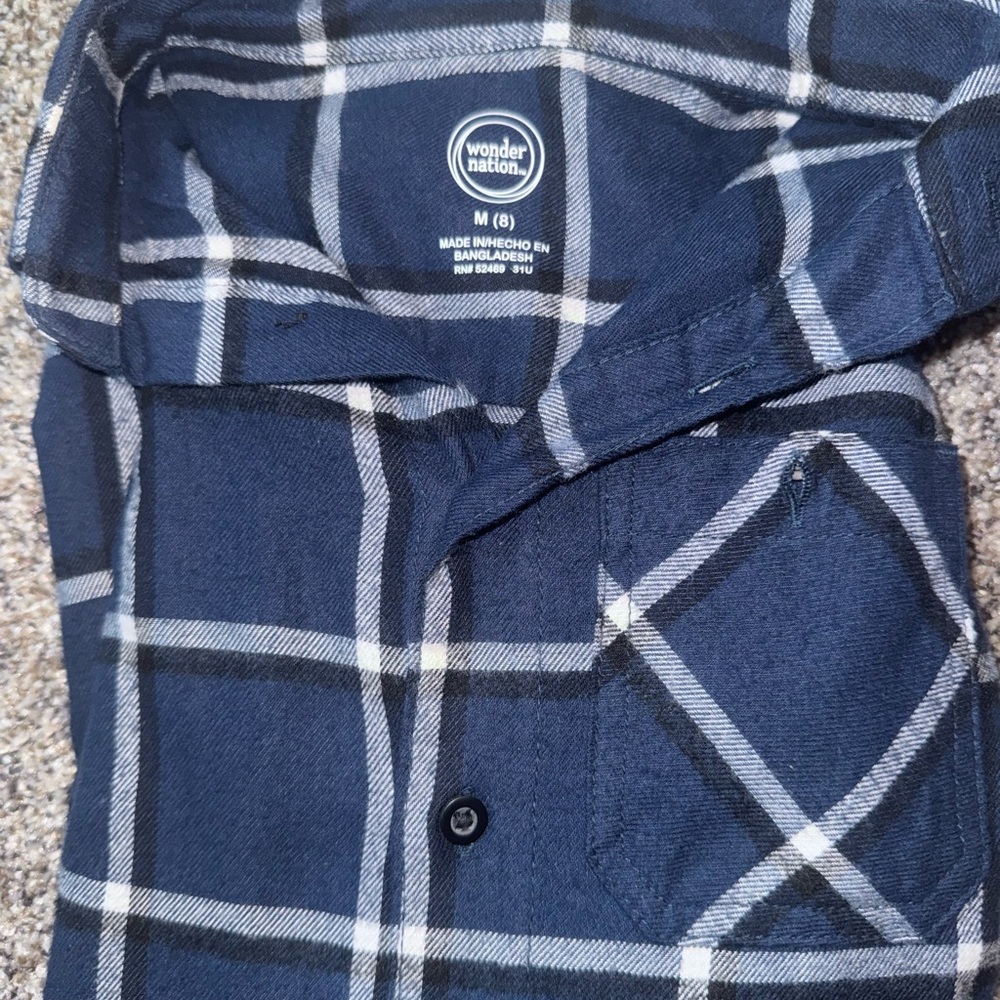 Wonder Nation Blue Plaid Shirt